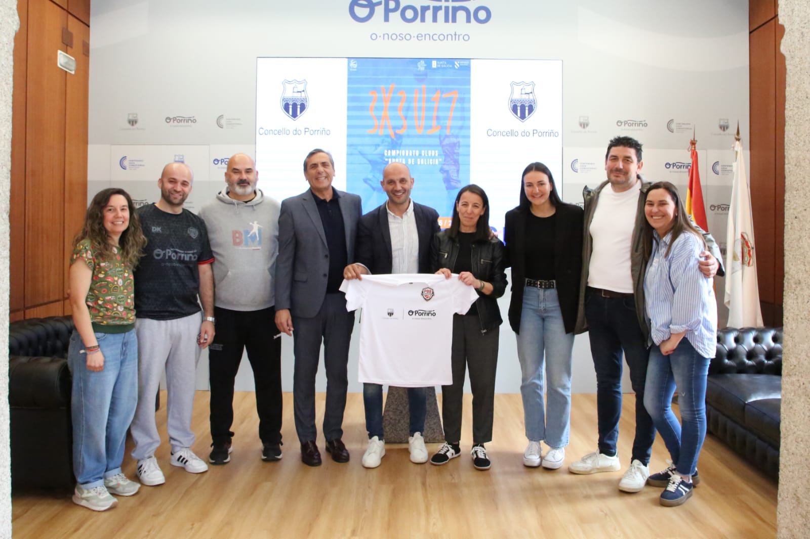 Todo listo no Porriño para o Campionato Galego 3x3U17 en categoría masculina e feminina