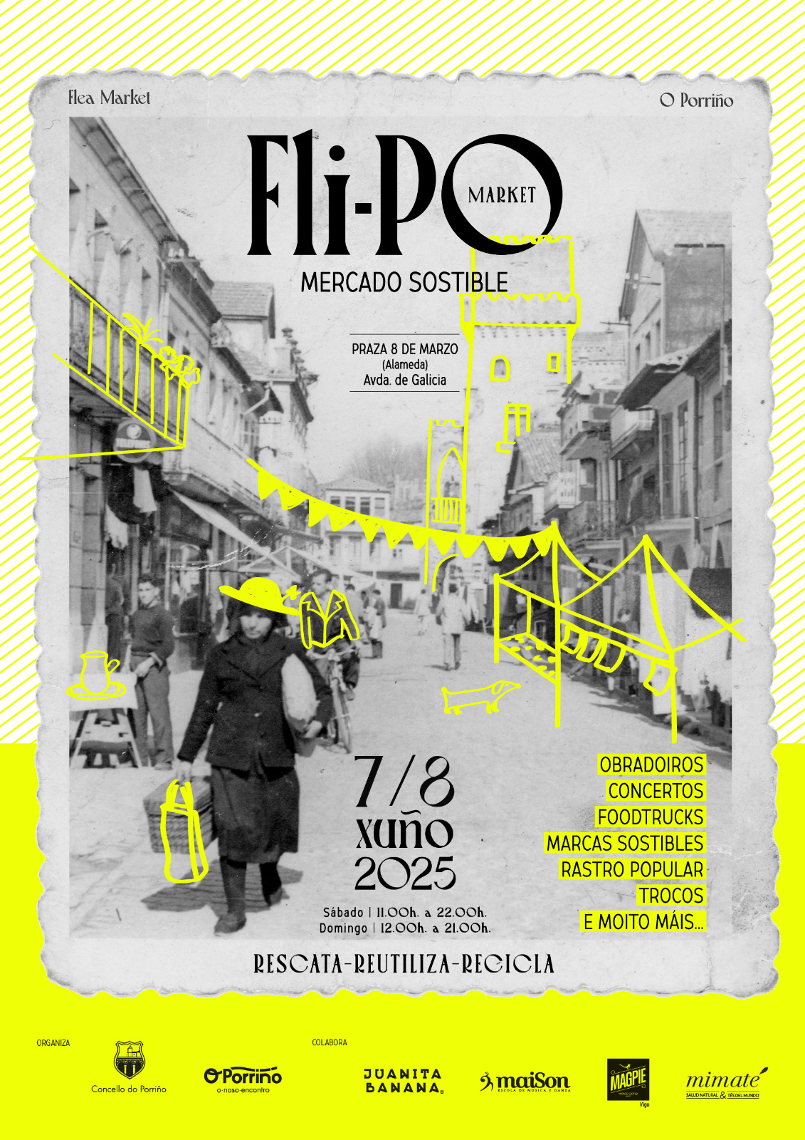 O Concello do Porriño ADÍA o "FLI-PO MARKET" para os días 7 e 8 de xuño e reabre o prazo de inscripción