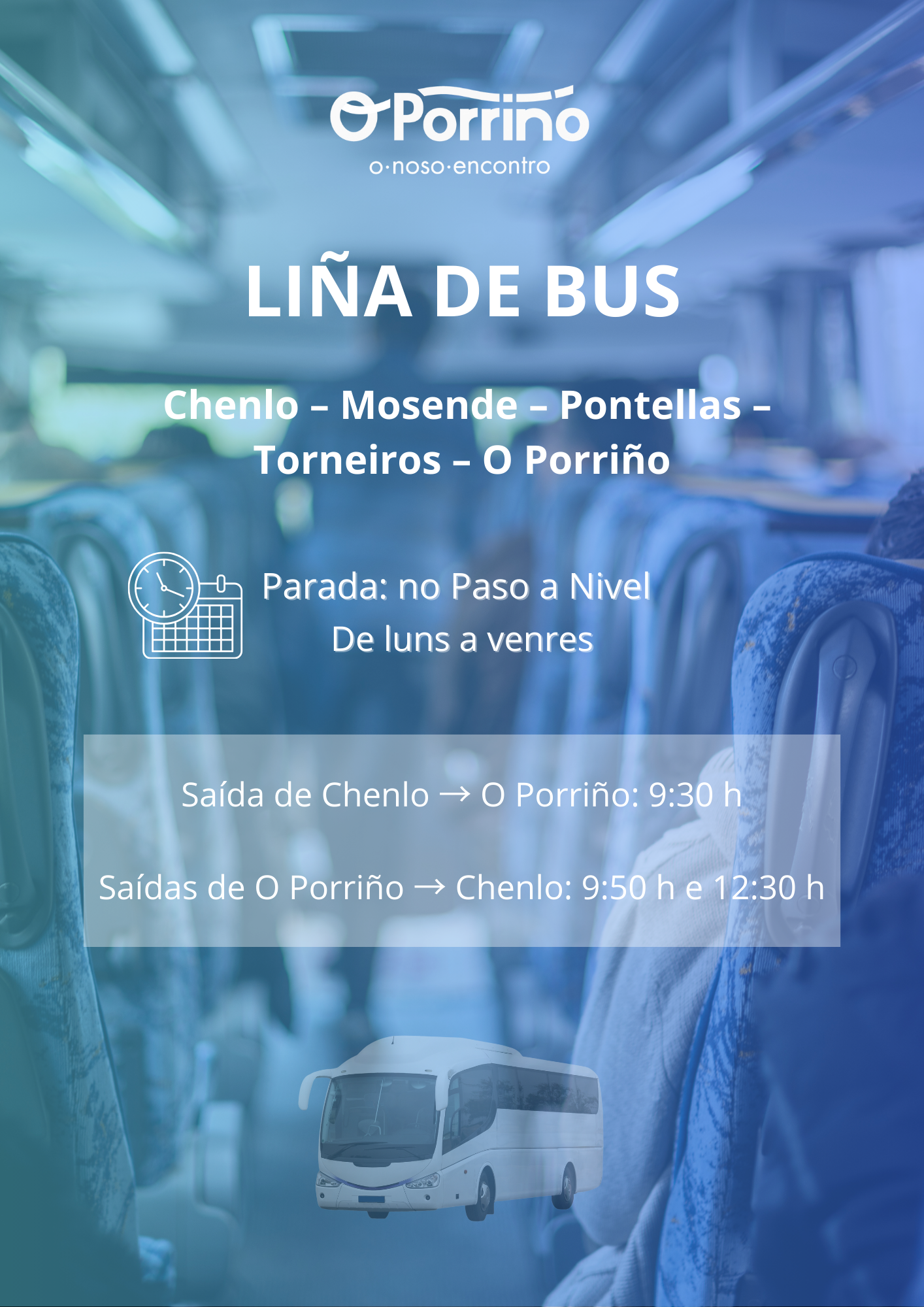 O Concello do Porriño informa sobre a reubicación da parada na liña de autobús Chenlo-O Porriño