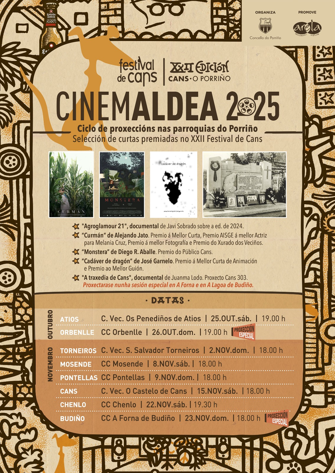 Tódalas parroquias do Porriño acollen a proxección das curtas premiadas no Festival de Cans