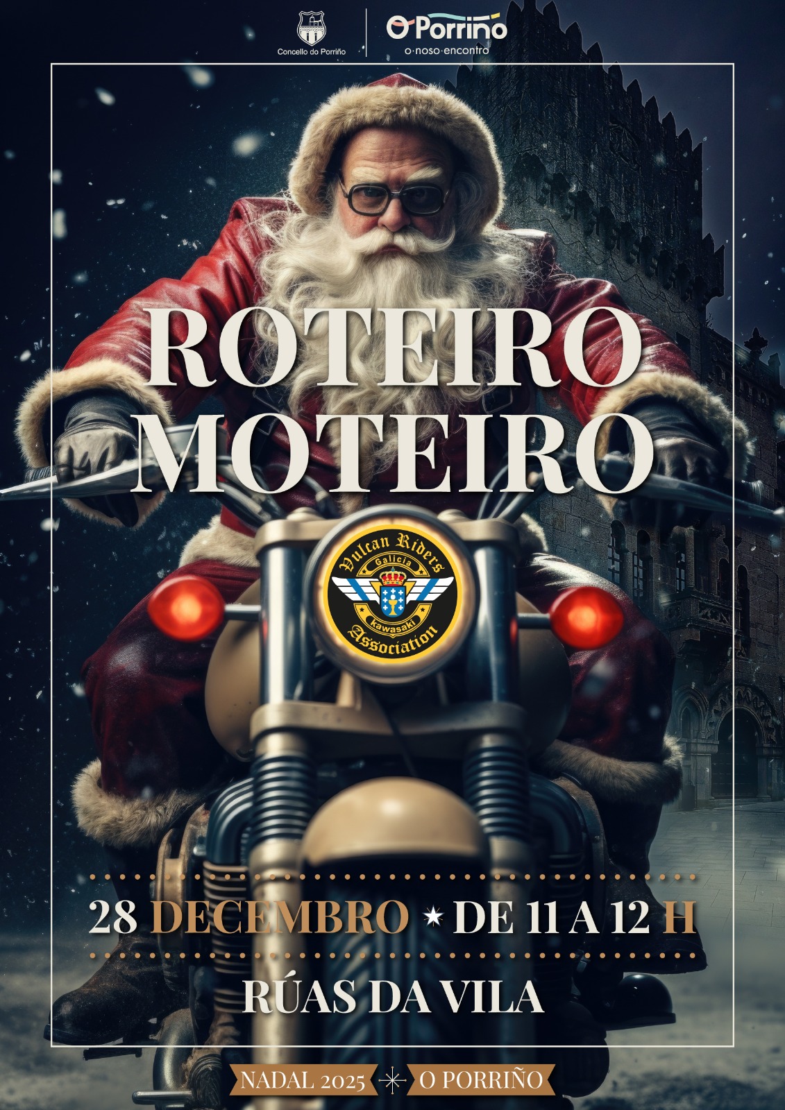 Papá Noel toma as rúas do Porriño cunha invasión moteira esta fin de semana