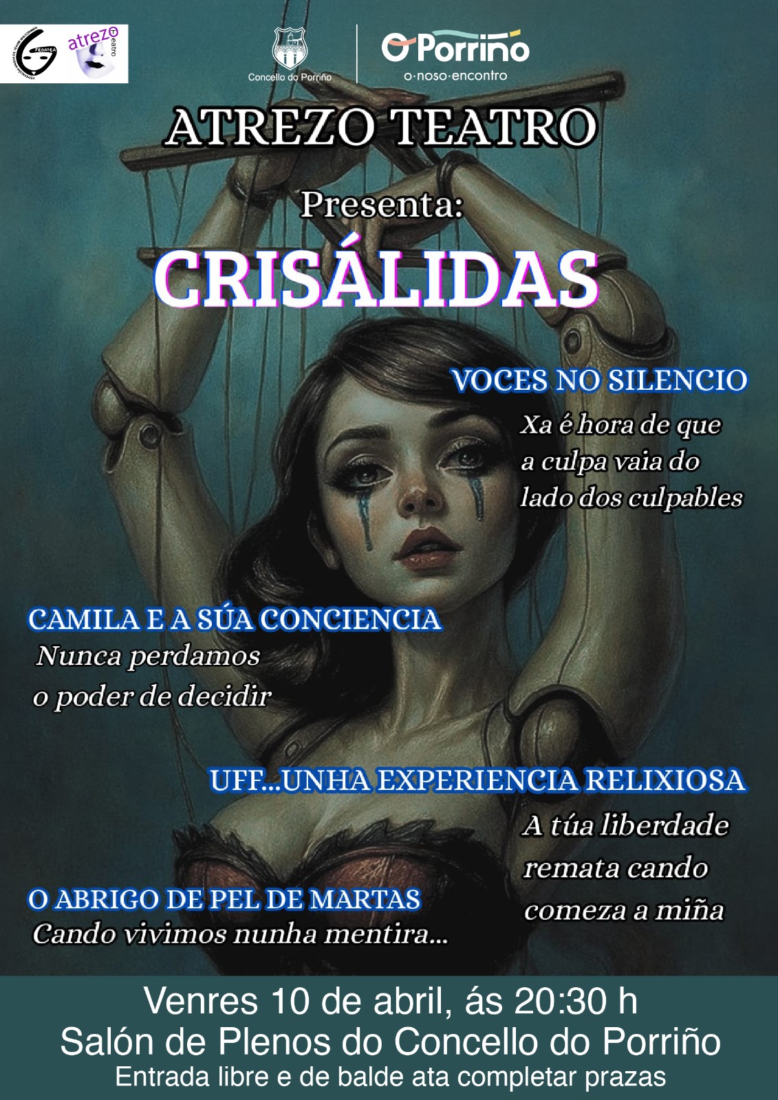 O Porriño celebra un abril cargado de cultura coa estrea de "Crisálidas" e actividades para todos os públicos